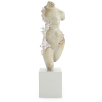 Crystal Maiden Sculpture on Marble Base