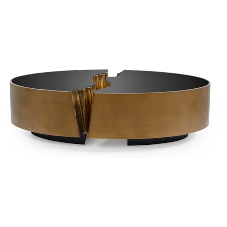Ultramodern Split Cocktail Table w/Glass Top