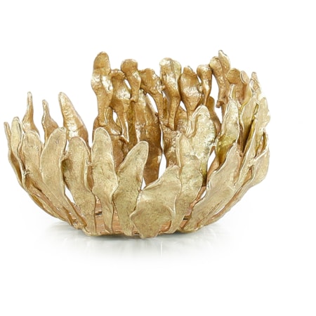 Plume Bowl, Small Brass