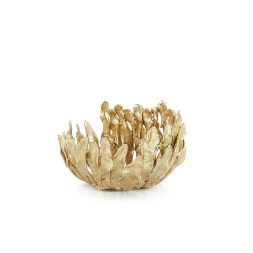 Plume Bowl, Small Brass