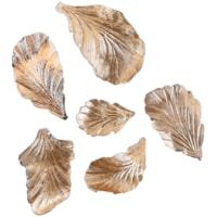 Gold Wall Leaves, Set of 6