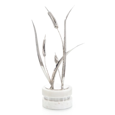 Cattails Sculpture on Marble, Large