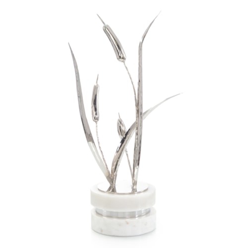 Cattails Sculpture on Marble, Large