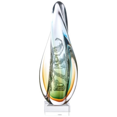 Abstract Aurora Sculpture on Crystal