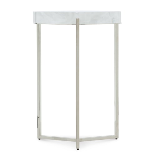 Fumosi Y-Trestle Stainless Steel Side Table
