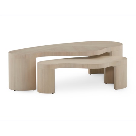 Wooden Ovate Nesting Cocktail Tables