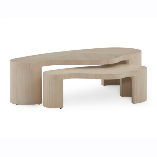 Aero Wooden Ovate Nesting Cocktail Tables