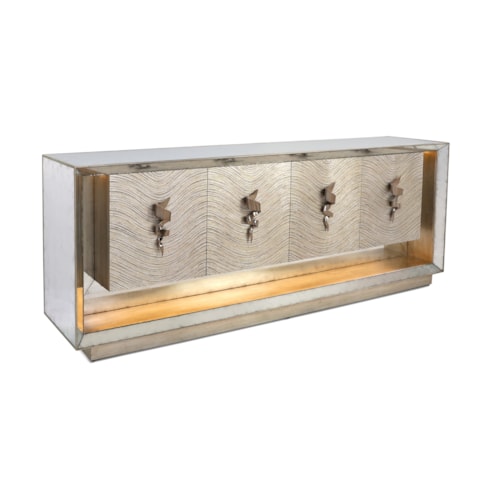 Moon Shadow Ultramodern 4-Door Sideboard with Dimmable LED Lighting