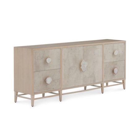 Modern 2-Door Sideboard w/4 Side Drawers
