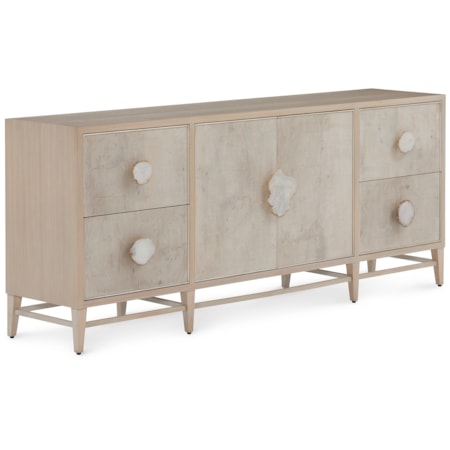 Modern 2-Door Sideboard w/4 Side Drawers