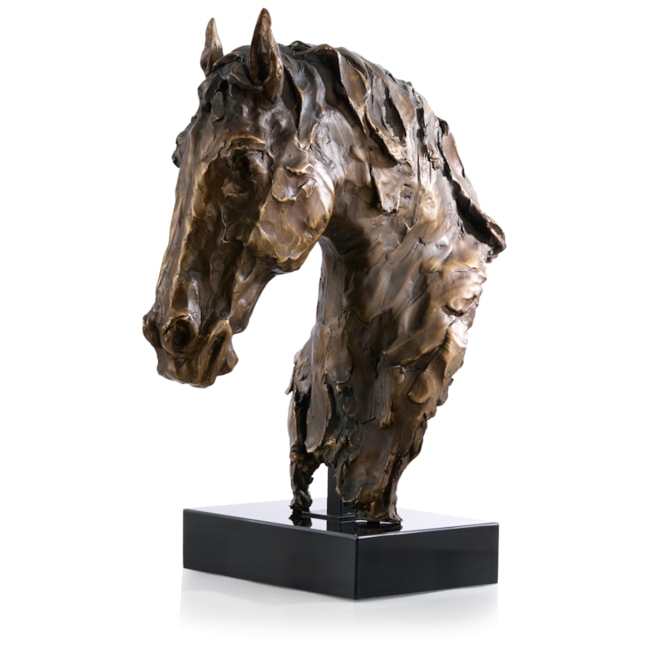 John-Richard Accessories & Botanicals Horse Bust on Marble