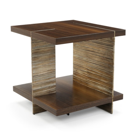 Modern Rustic Side Table w/Offset Panel Legs