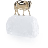 Brass Elephant Sculpture on Selenite I