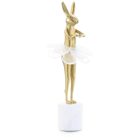 Ballerina Bunny Sculpture on Marble Base I