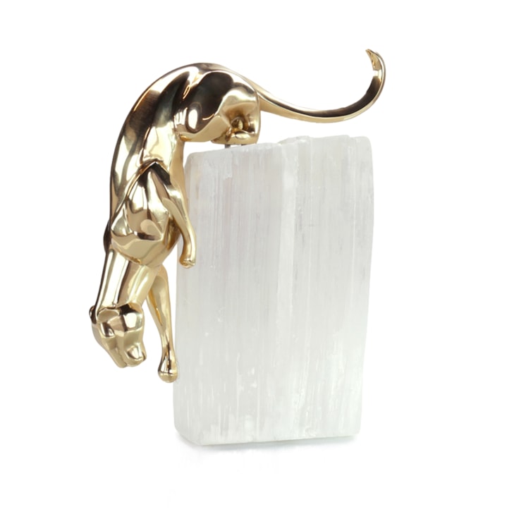 John-Richard Accessories & Botanicals Panther Sculpture on Selenite