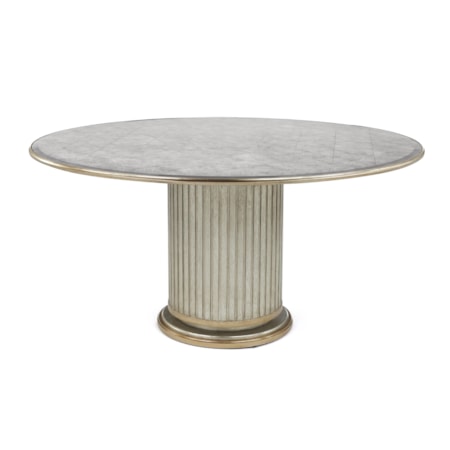 60" Doric Column Dining Table w/Glass Top