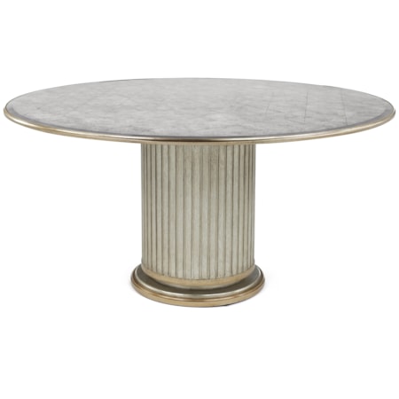 60" Doric Column Dining Table w/Glass Top