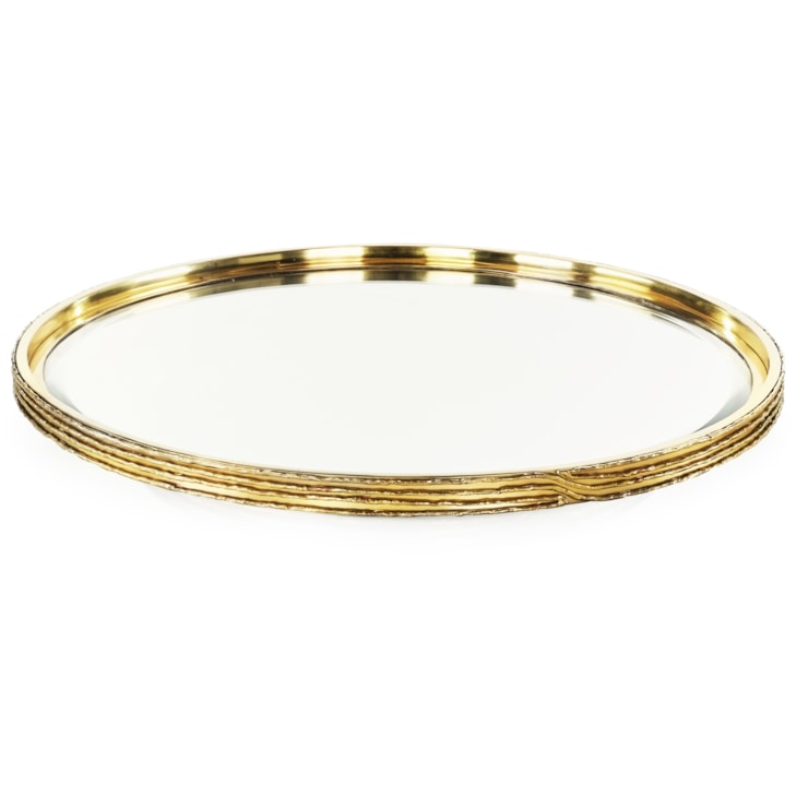 John-Richard Accessories & Botanicals Ringed Tray, Large Brass