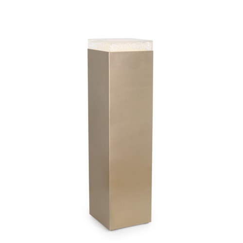 Edda Contemporary 48" Antique Brass Pedestal with Acrylic Light-Up Top