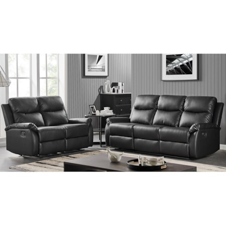 Black Console Reclining Loveseat