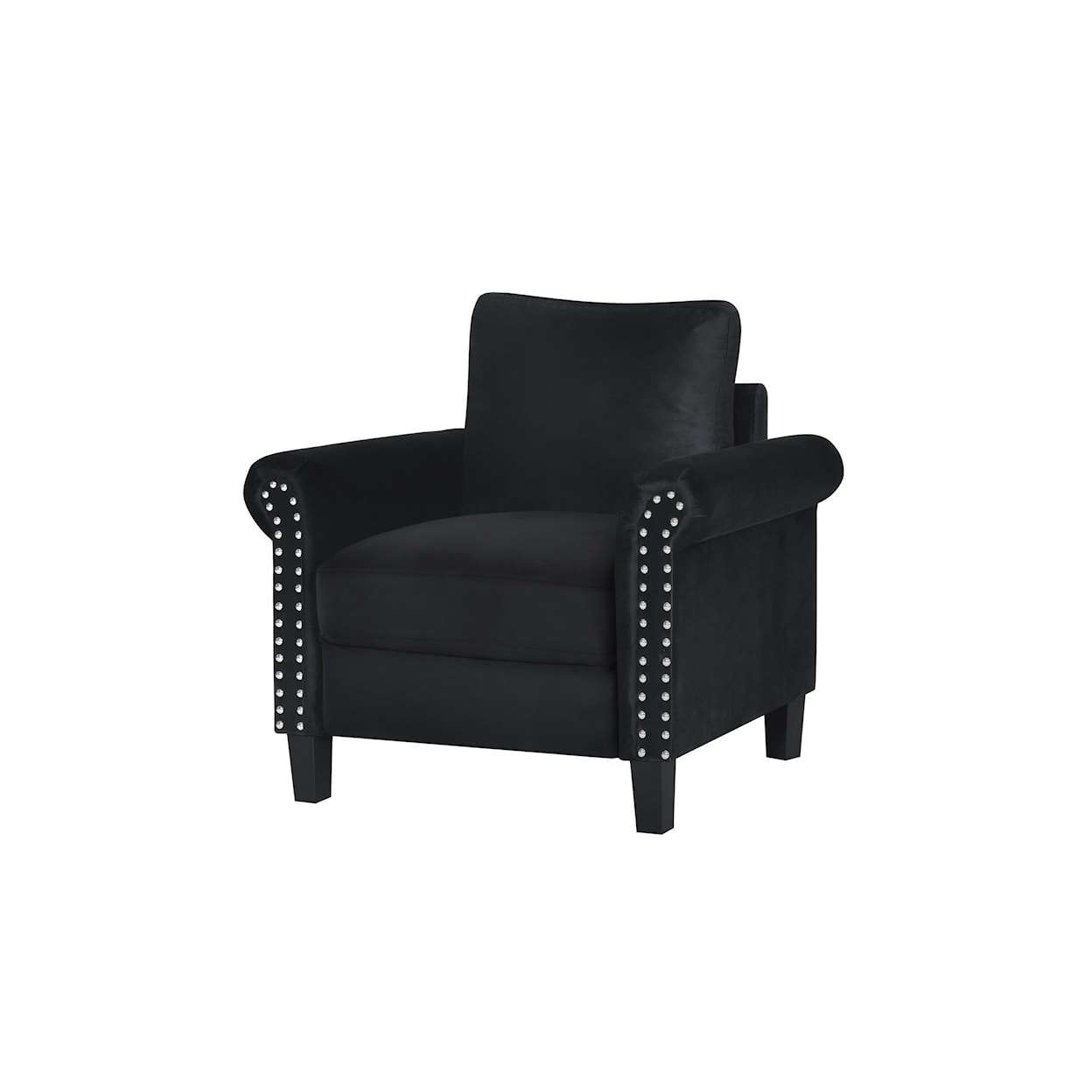 Global Furniture U9192 Black Velvet Chair