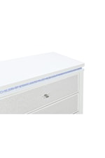 Global Furniture Alina White Glam 5-Drawer Chest with LED