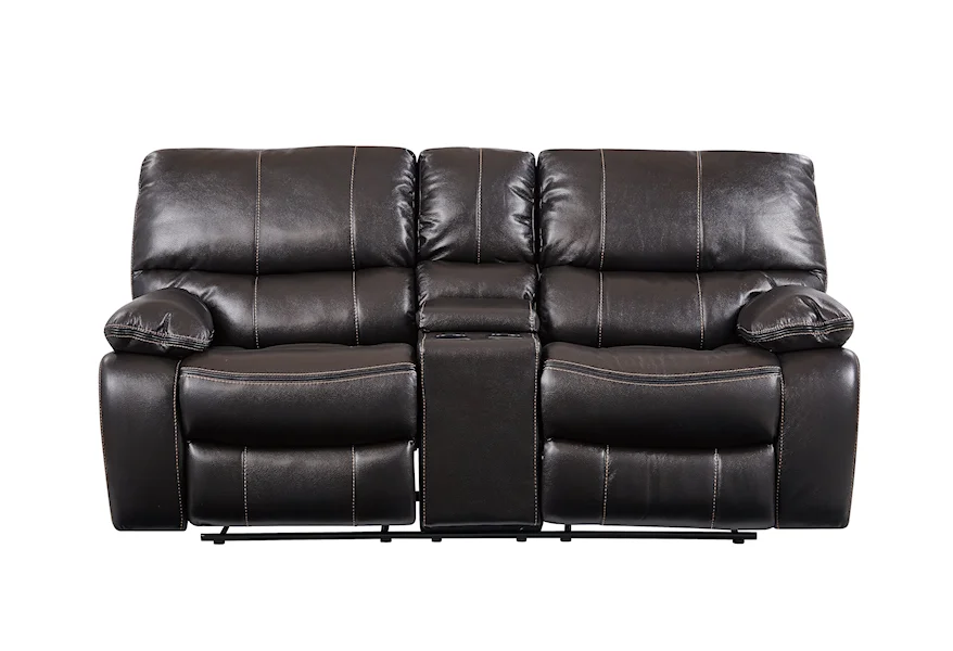 Agnes Reclining Loveseat with Console by Global Furniture at Corner Furniture