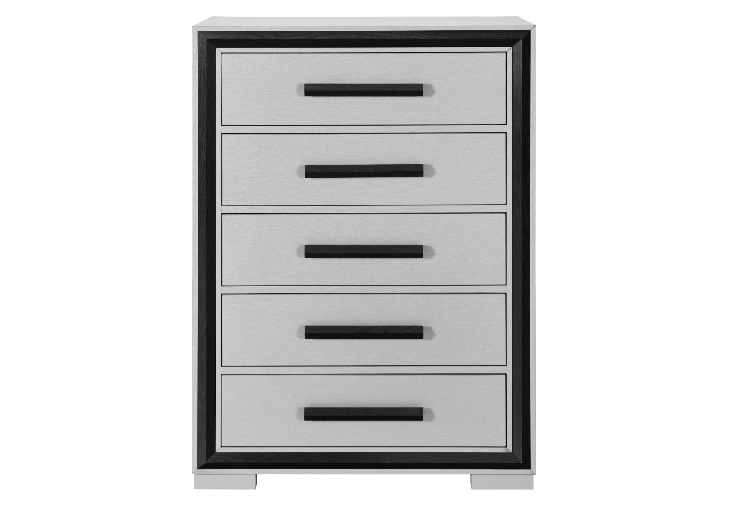 Global Furniture Amelia Grey/Black 5-Drawer Bedroom Chest