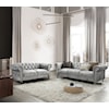 Global Furniture U9550 Grey Velvet Tufted KD Sofa