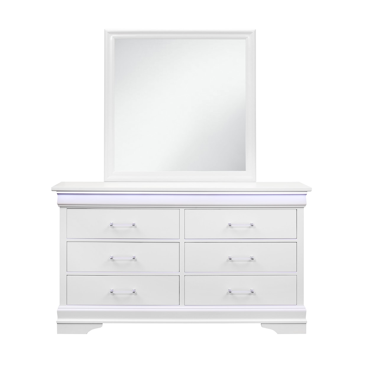 Global Furniture Light Up Louie LIGHT UP LOUIE WHITE DRESSER |