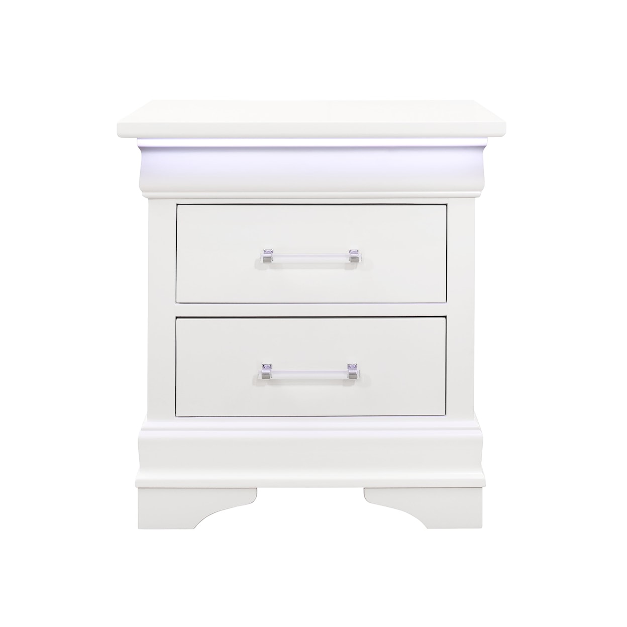 Global Furniture Light Up Louie LIGHT UP LOUIE WHITE NIGHTSTAND |