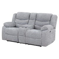 Transitional Power Console Reclining Loveseat