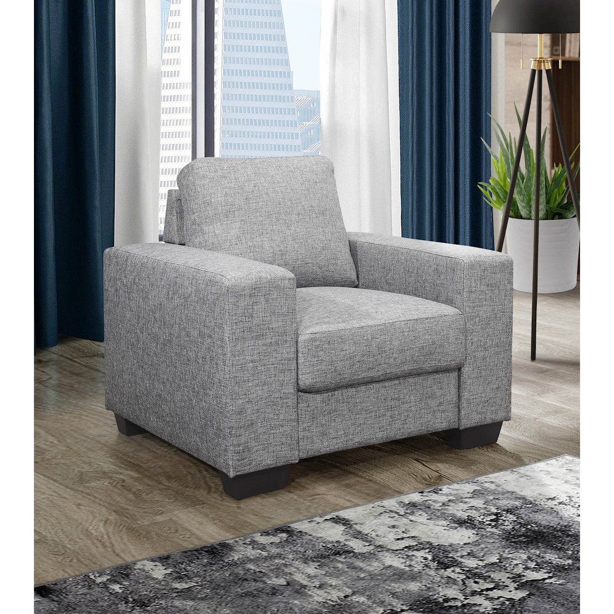 Global Furniture U801 Chair Dark Grey Fabric