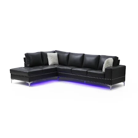 Charcoal Blanche LED Sectional