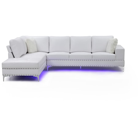 White Blanche LED Sectional