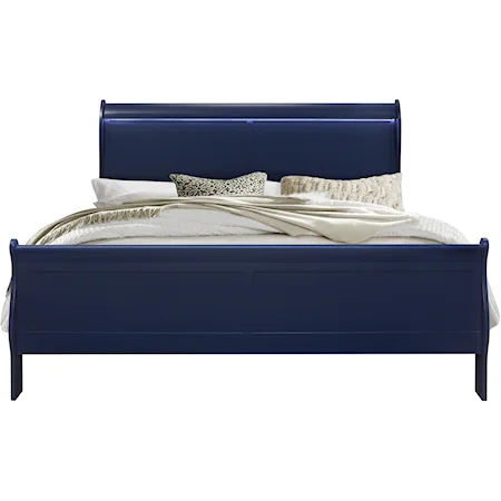 Blue King Bed