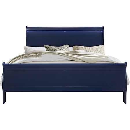 Blue King Bed