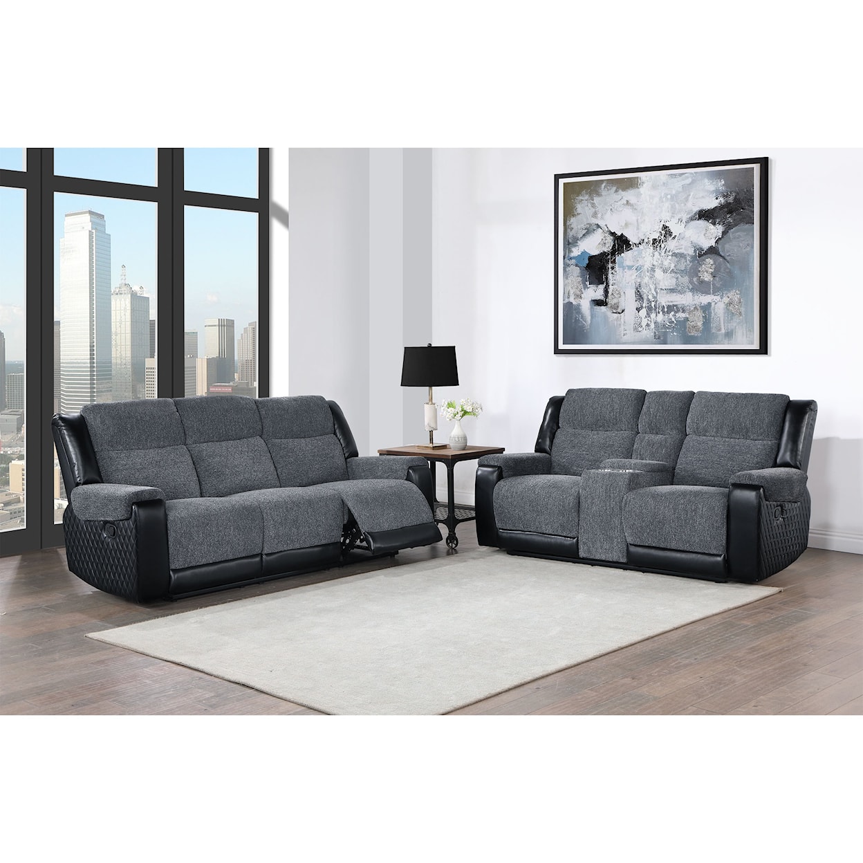Global Furniture U5914 Reclining Sofa and Loveseat