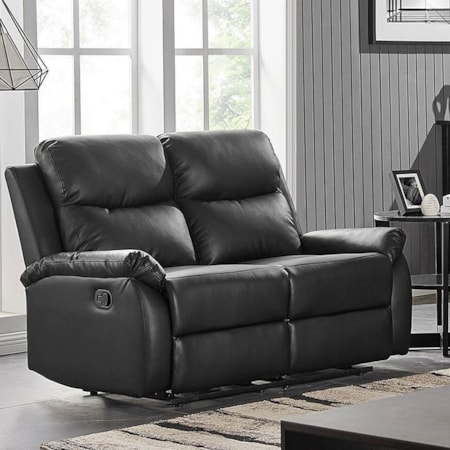 Black Console Reclining Loveseat