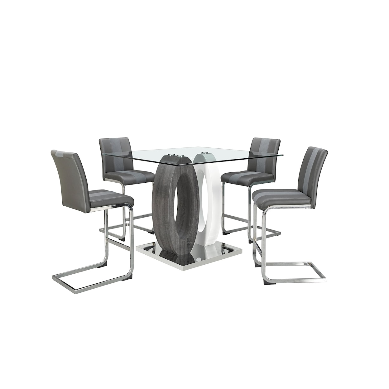 Global Furniture D1628BT Bar Table Set with 4 Bar Stools