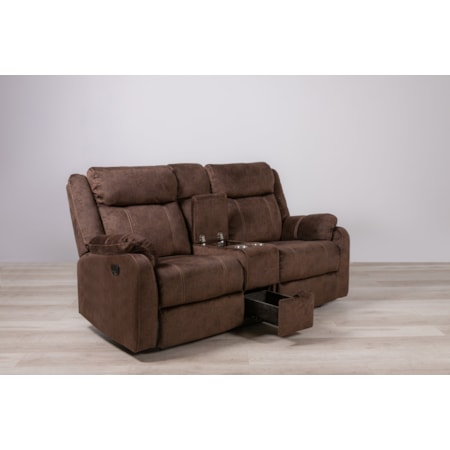 Console Reclining Loveseat W/Drawer