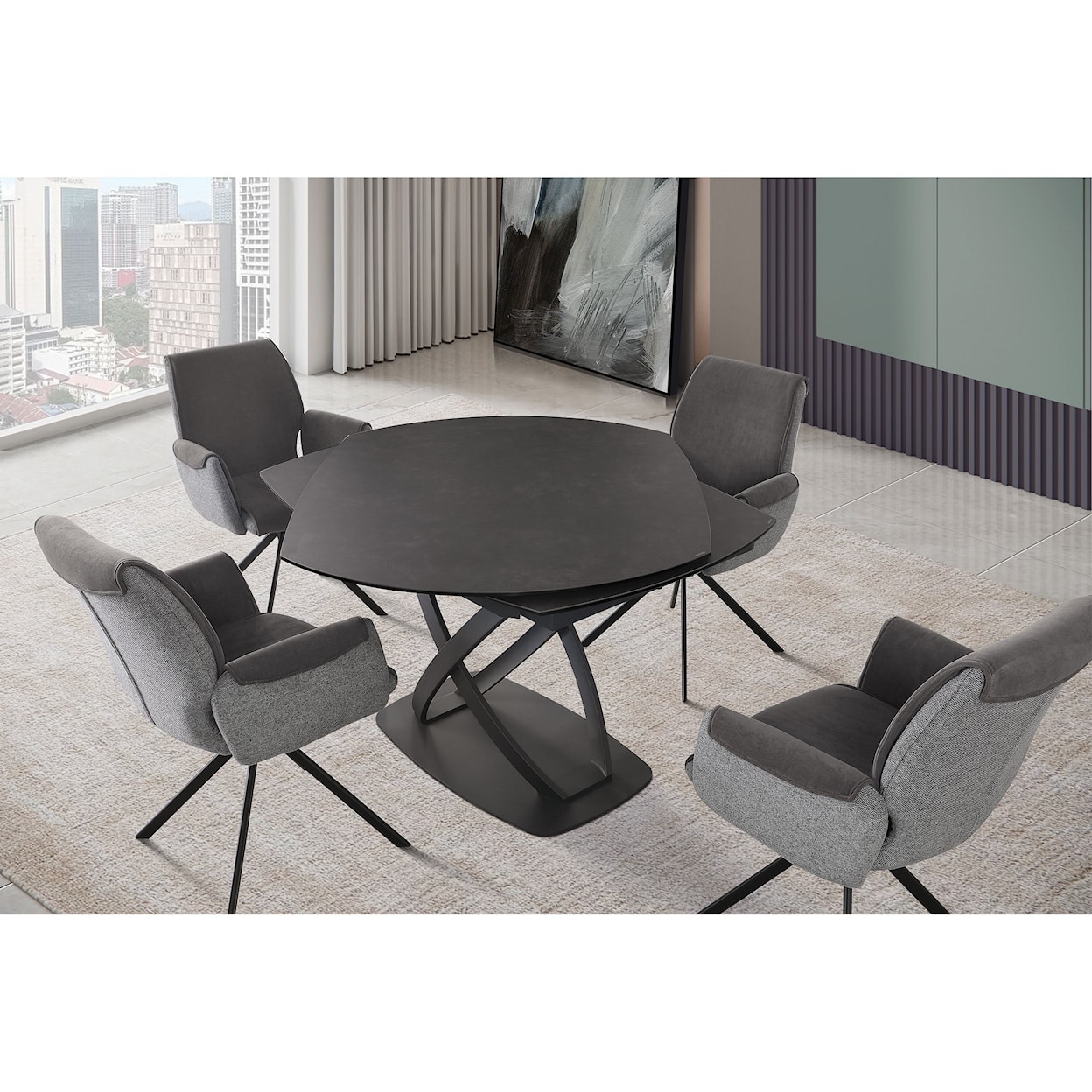 Global Furniture D93021DT Dining Table Set with 4 Dining Chairs