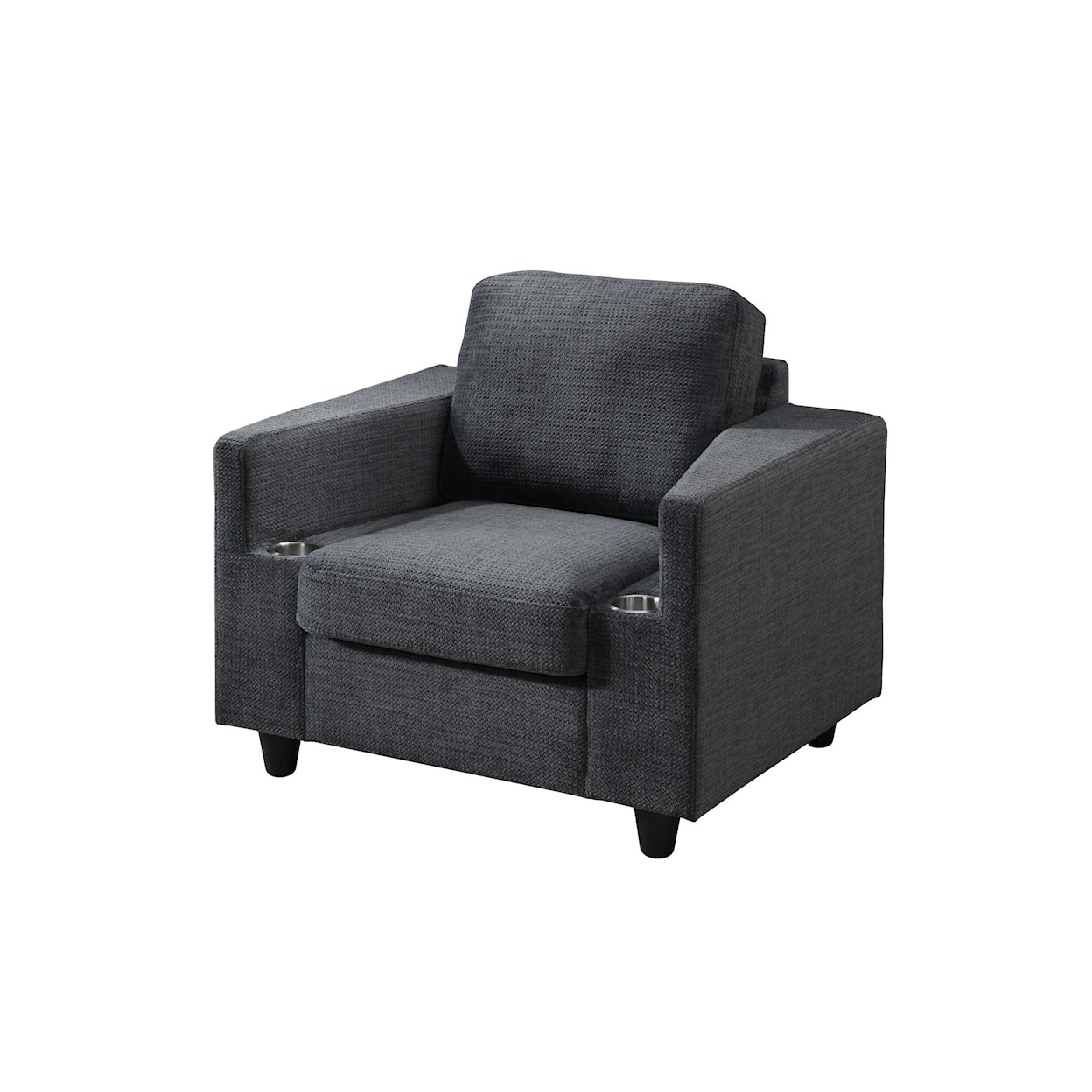Global Furniture U9055 Bear Gunmetal Chair W Cupholders