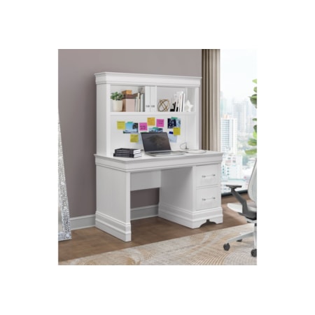 TW BD, DESK WITH HUTCH, NGHTSTD AND CHEST