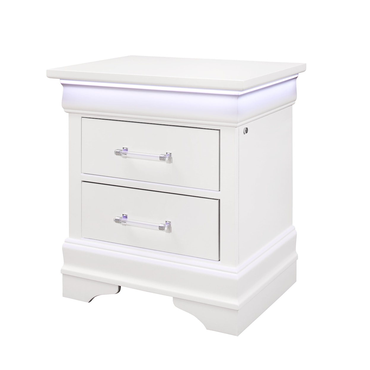 Global Furniture Light Up Louie LIGHT UP LOUIE WHITE NIGHTSTAND |