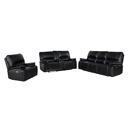 Blanche Power Console Loveseat Black