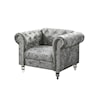 Global Furniture U9550 Grey Velvet Tufted KD Chair