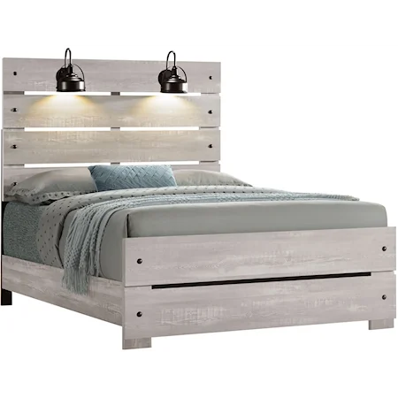Full Bed with Lamps