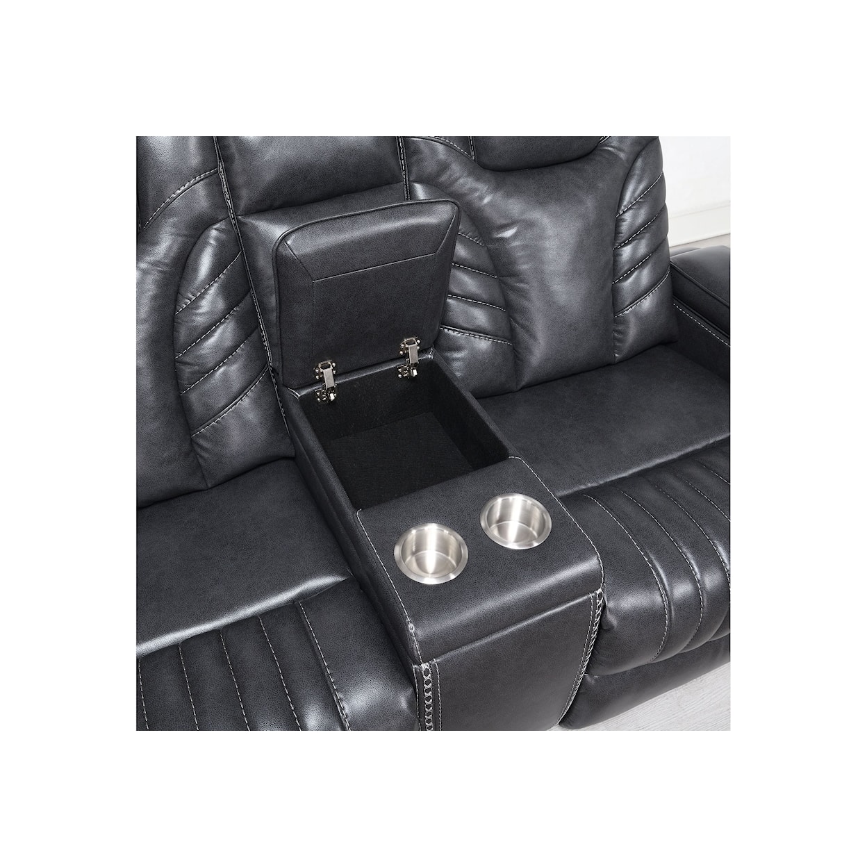 Global Furniture U1677 Grey Power Reclining Sofa and Loveseat