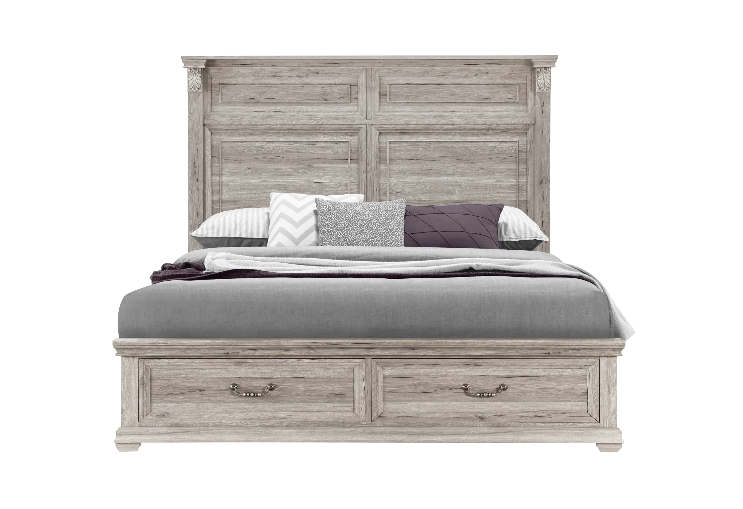 Global Furniture Rowan/Tatum Beds TATUMNATURALQB W/ STORAGE Queen Bed